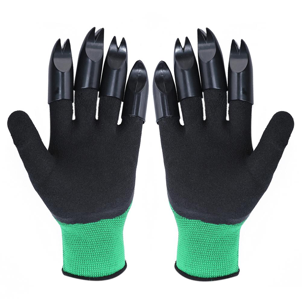 Garden Gloves with Single/Double Fingertips Claws Waterproof Gardening Working Gloves for Digging Planting Weeding Seed: 07