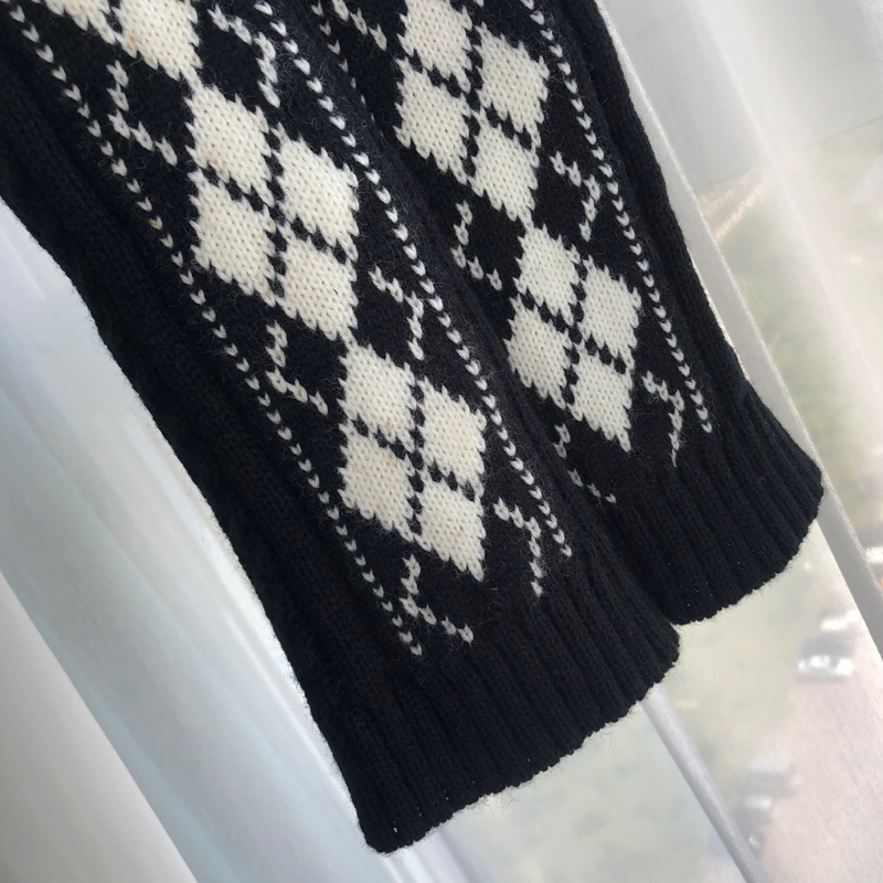 England Style Women Cable Knit Leg Warmers College Student Classic Vintage Argyle Diamond Plaid Foot Cover Calf Socks M6CD