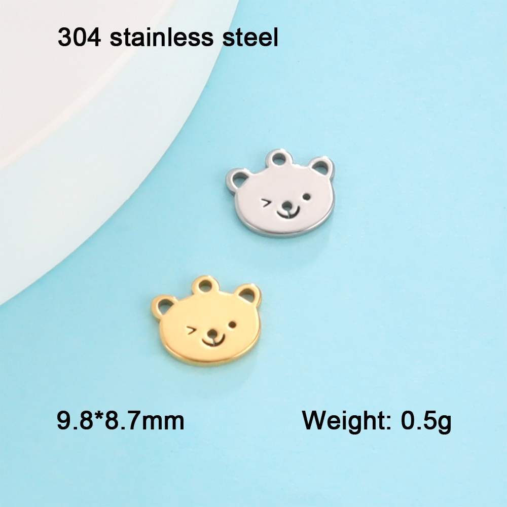 EUEAVAN 5 stks Dier Rvs Charms Kat Vlinder Poot Libel Vissenstaart DIY Hanger Ketting Sieraden Maken Accessoires: Zilver / Imitation Rhodium Plated