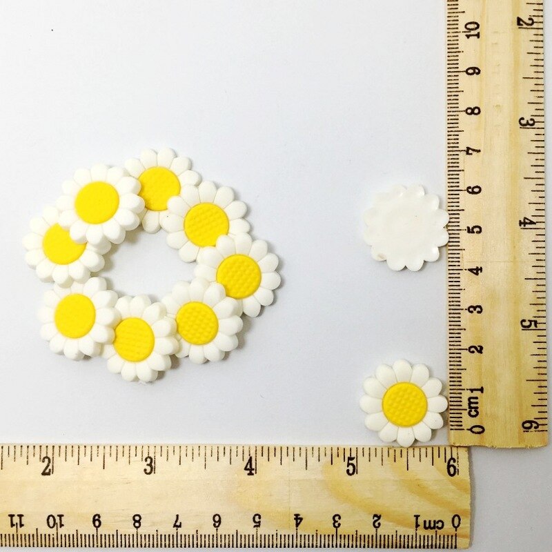 10PCS Mini Bloemen Plaksteen Zachte PVC DIY Craft Voor Haar Accessoire/Broche/Sleutelhanger/Bladwijzer/Bril frame