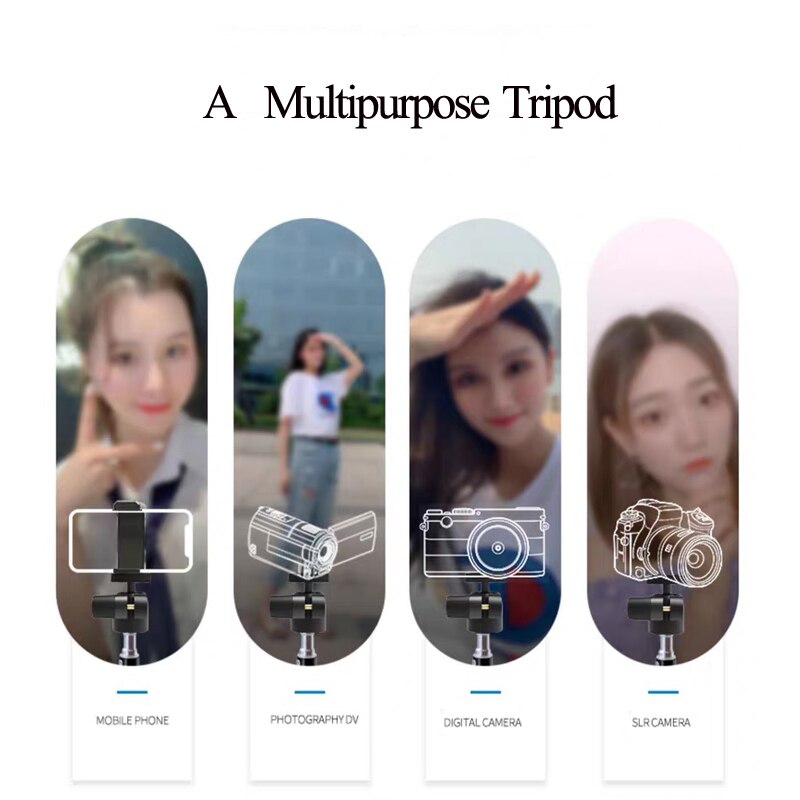 Universal Portable Aluminum Phone DSL Camera live tripod stand Mount Digital Camera Tripod Support LED Ring light for iPhone