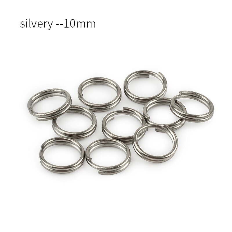 10 pièces/lot titane 10mm/12mm/14mm porte-clés EDC outil extérieur multicolore titane porte-clés: silvery 10mm