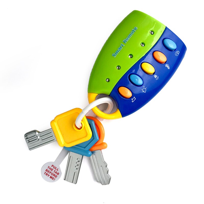 Musical Smart Remote Car Key Toy With Lights - Interactive Baby & Toddler Toy With Sounds (Pink)