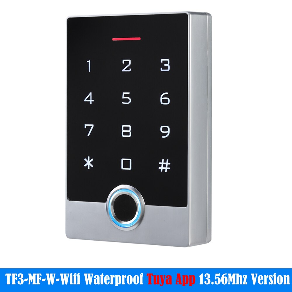 WIFI Tuya APP Fingerprint Touch Keyboard Access Control System Waterproof Smart Door Lock With Backlight: Tuya 13.56Mhz