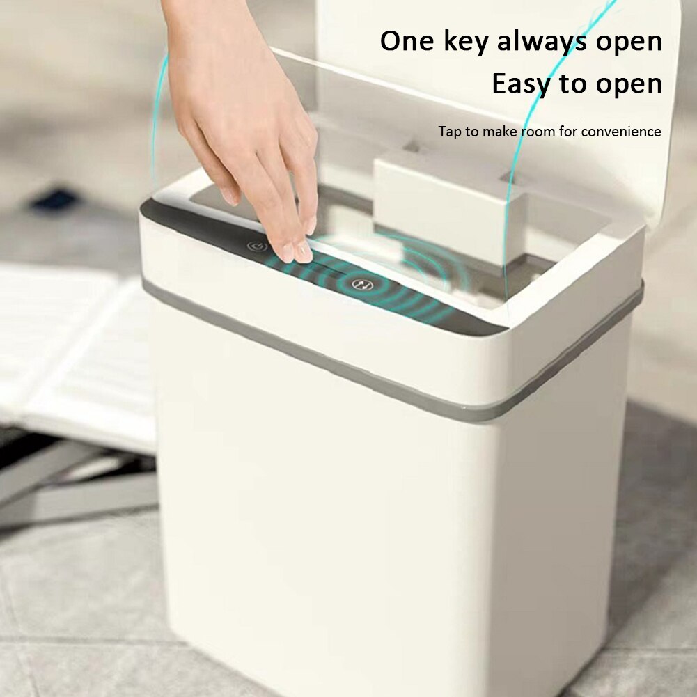 12L Smart Trash Can Home Intelligent Electric Garbage Automatic Induction Infrared Motion Sensor Kitchen Bathroom Garbage Bin