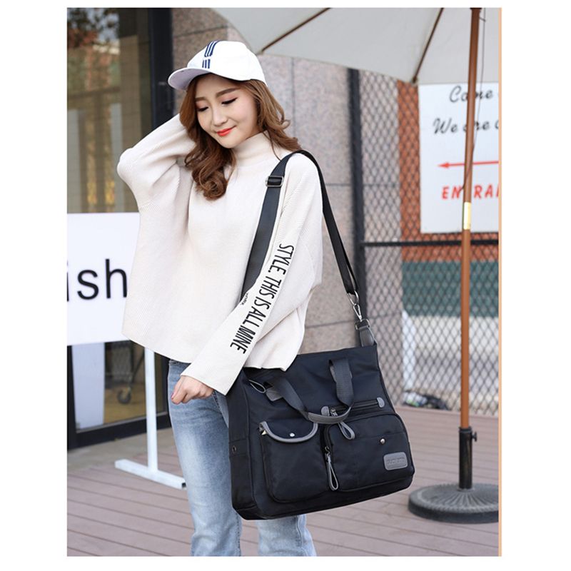 sac fourre-tout imperméable à l'eau Oxford pour femme sac à bandoulière en Nylon décontracté sac momie sac en toile de grande capacité