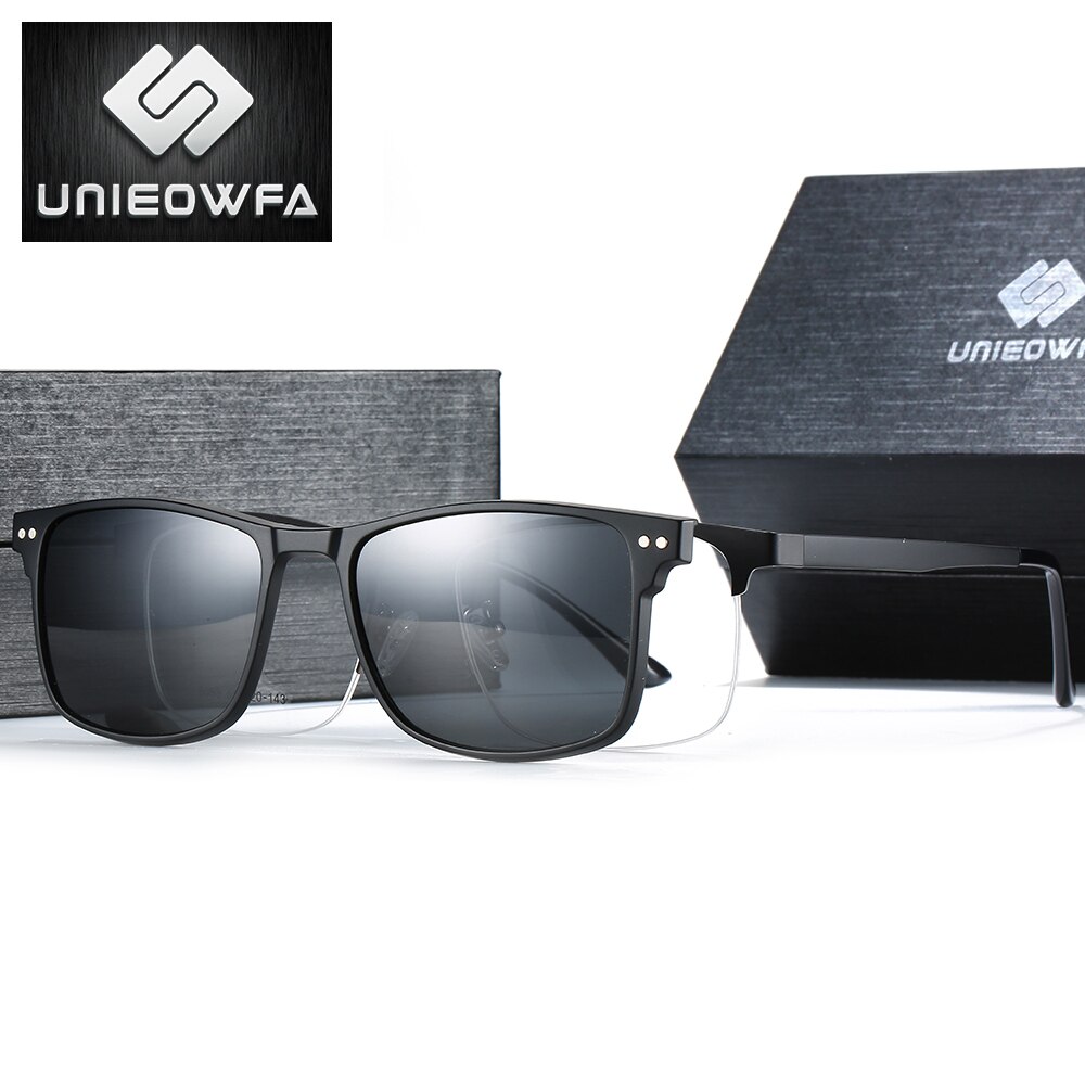 Imán Clip en gafas hombres marco Clip polarizado gafas de sol de hombres prescripción óptico montura de gafas miopía grado gafas