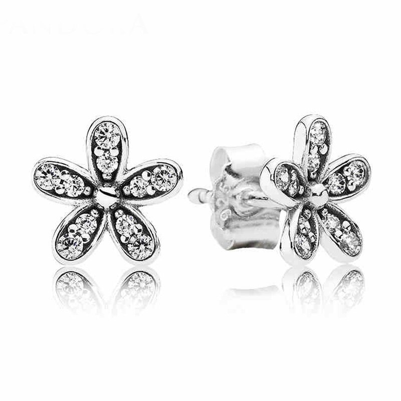 925 Argento sterlina Rosa Smalto Giardino Abbagliante Margherita Fiore di Magnolia Fiore Forget Me Not Orecchino di Modo Per Le Donne del Regalo Dei Monili: 1