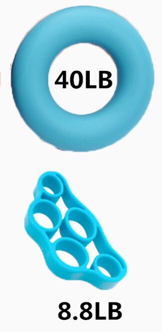 2Pcs/set Hand Gripper Grip Silicone Ring Hand Resistance Band Finger Stretcher-Exercise Forearm Wrist Training Carpal Expander: blue set