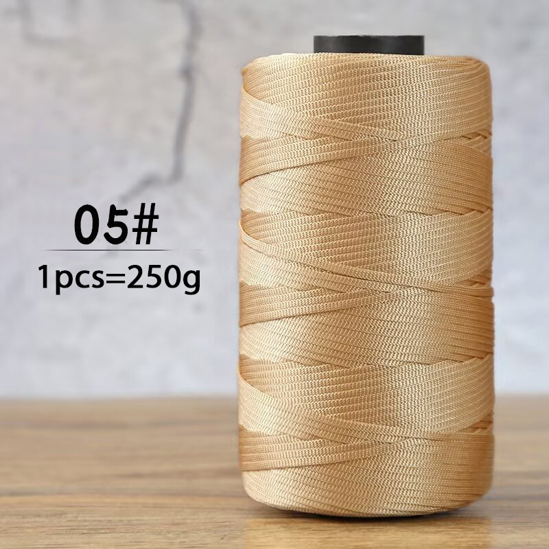 250g summer crochet flat ribbon thread handmade DIY weaving production crochet summer sun hat sandals bag shiny yarn: Orange