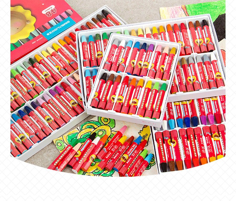 Lion Children's Oil Pastels Crayons Art Crayons Graffiti Brushes Painting Washable Oil Pastels Safety Oil Pastels Set