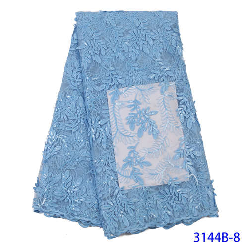 Gold French Lace Fabric Net Lace Fabric Sequin Fabric Embroidery Sequence Lace Fabric for Wedding KS3144B: Picture 8