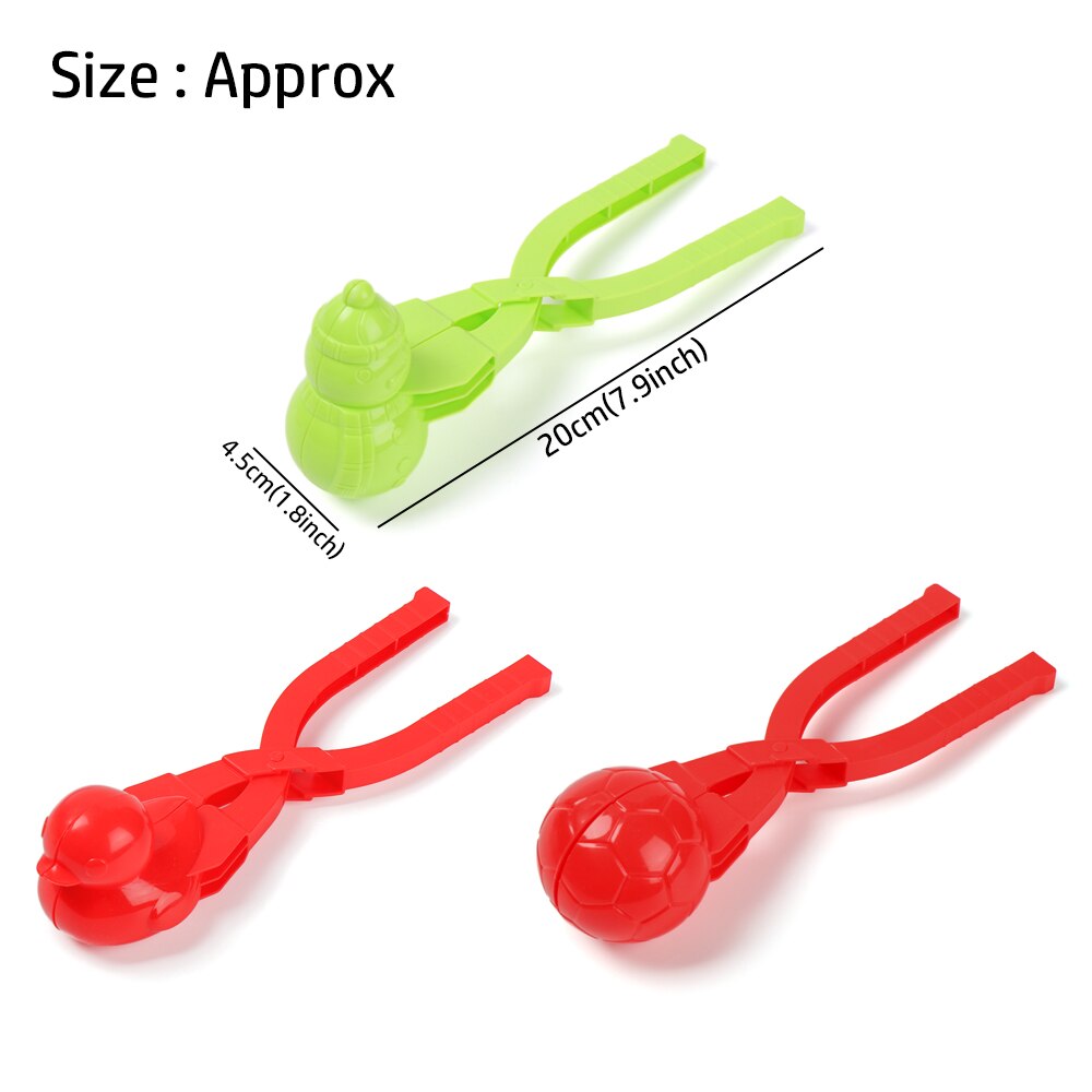 1Pc Willekeurige Kleur Winter Sneeuwbal Maker Clip Kinderen Eend Vormige Plastic Kids Outdoor Zand Sneeuwbal Mold Speelgoed Beeldhouwen Maken tool
