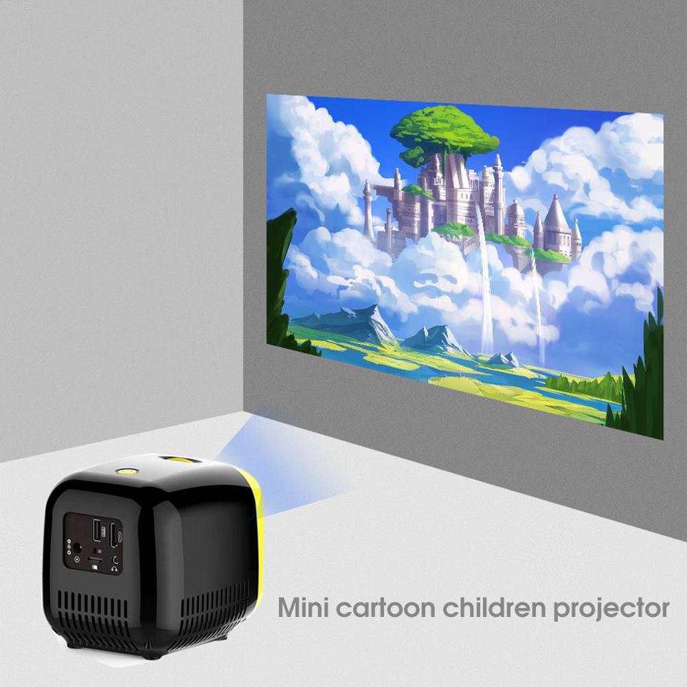 1080P Mini projector L1 Mini projector 1080P HD Ultra portable projector with LED conference system black color