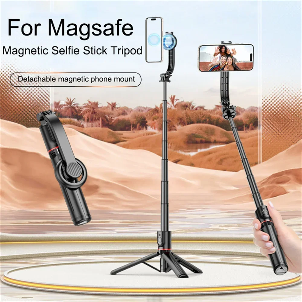 Supporto magnetico per treppiede mini selfie stick estensibile con telecomando wireless Bluetooth per monopiede Android Magsafe IPhone 15
