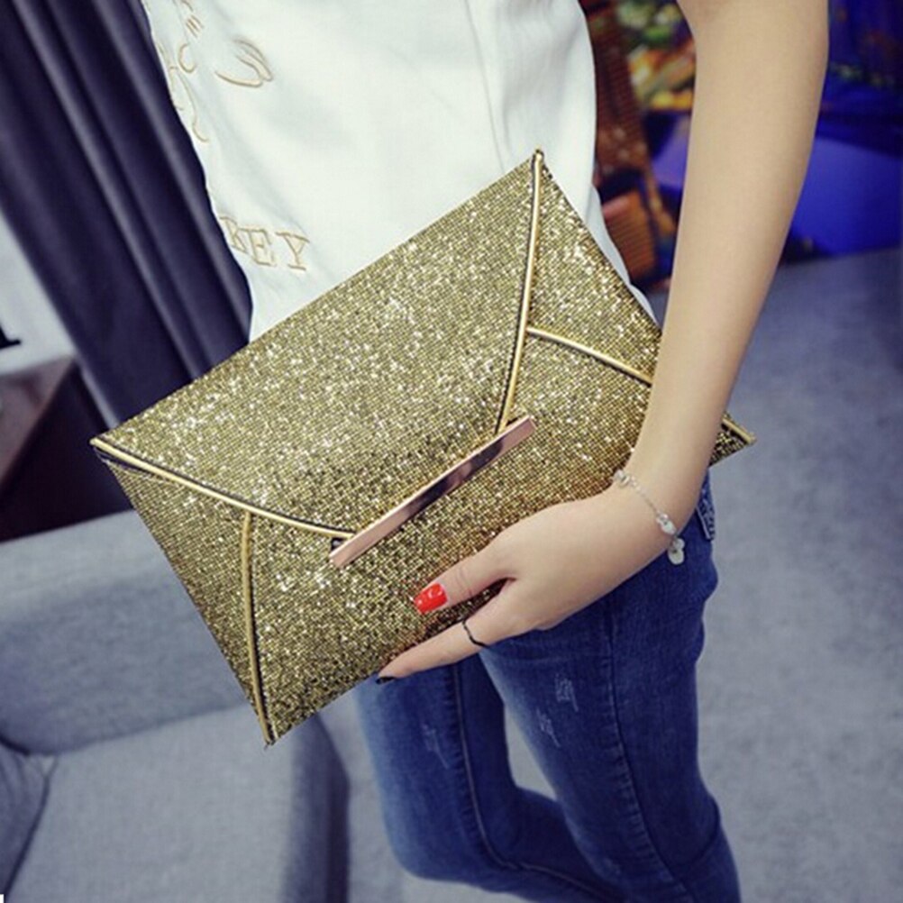 Sac à main de luxe à paillettes pour femmes, pochette à enveloppe brillante de mariage, pochette de soirée, 1 pièce