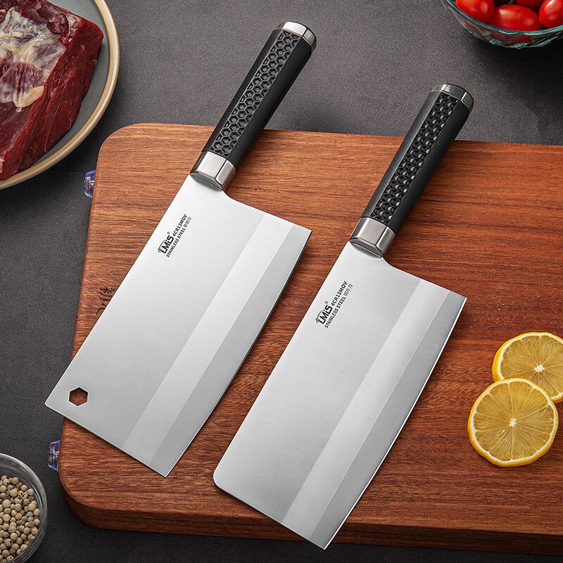 Stainless Steel Bone Chopping Knife Ergonomic Handle Kitchen Knife Sharp Slicing Chef Knife Ribs Poultry Meat Cleaver
