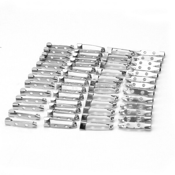 50Pcs 2-Hole Safety Brooch Back Bar Pins Badge Broach Fastener Findings