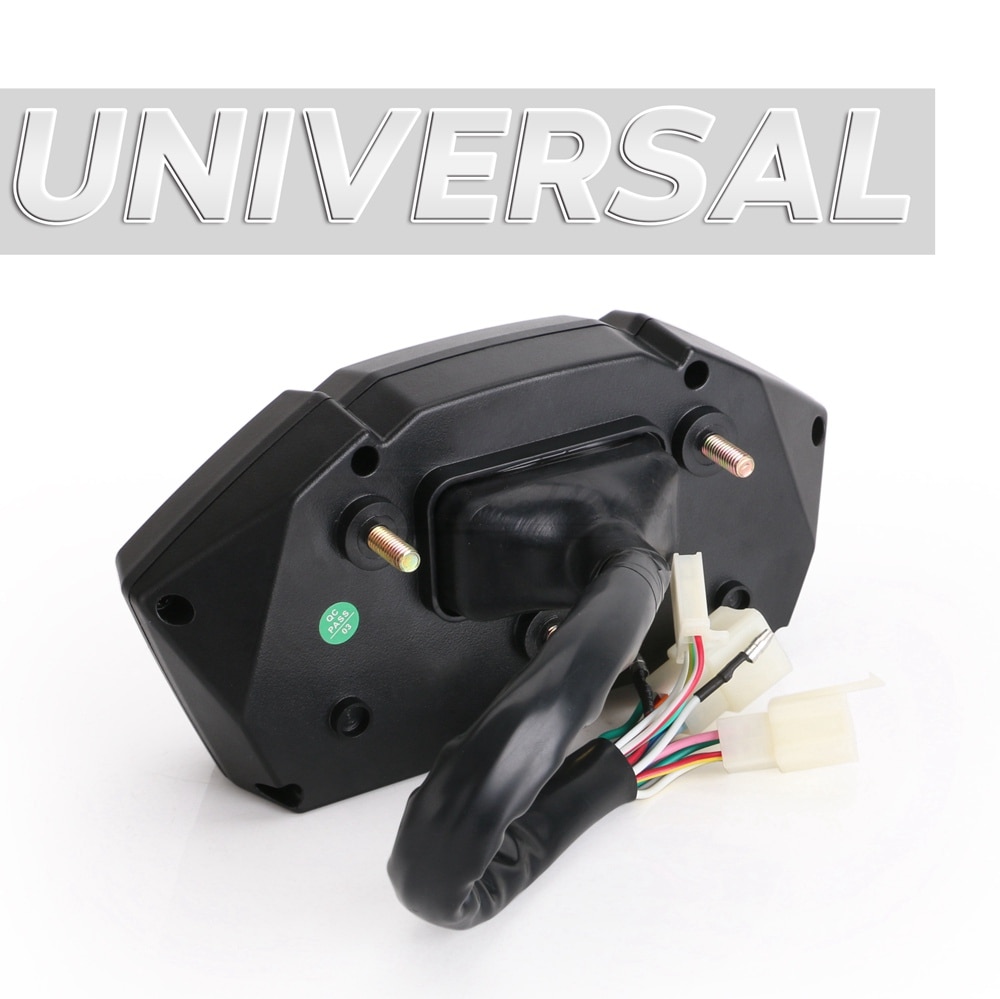 Universal LCD Motorcycle Racing Street Bike Speedometer Odometer RPM Speed Fuel Gauge 199 Kph Mph DIY Speedometer