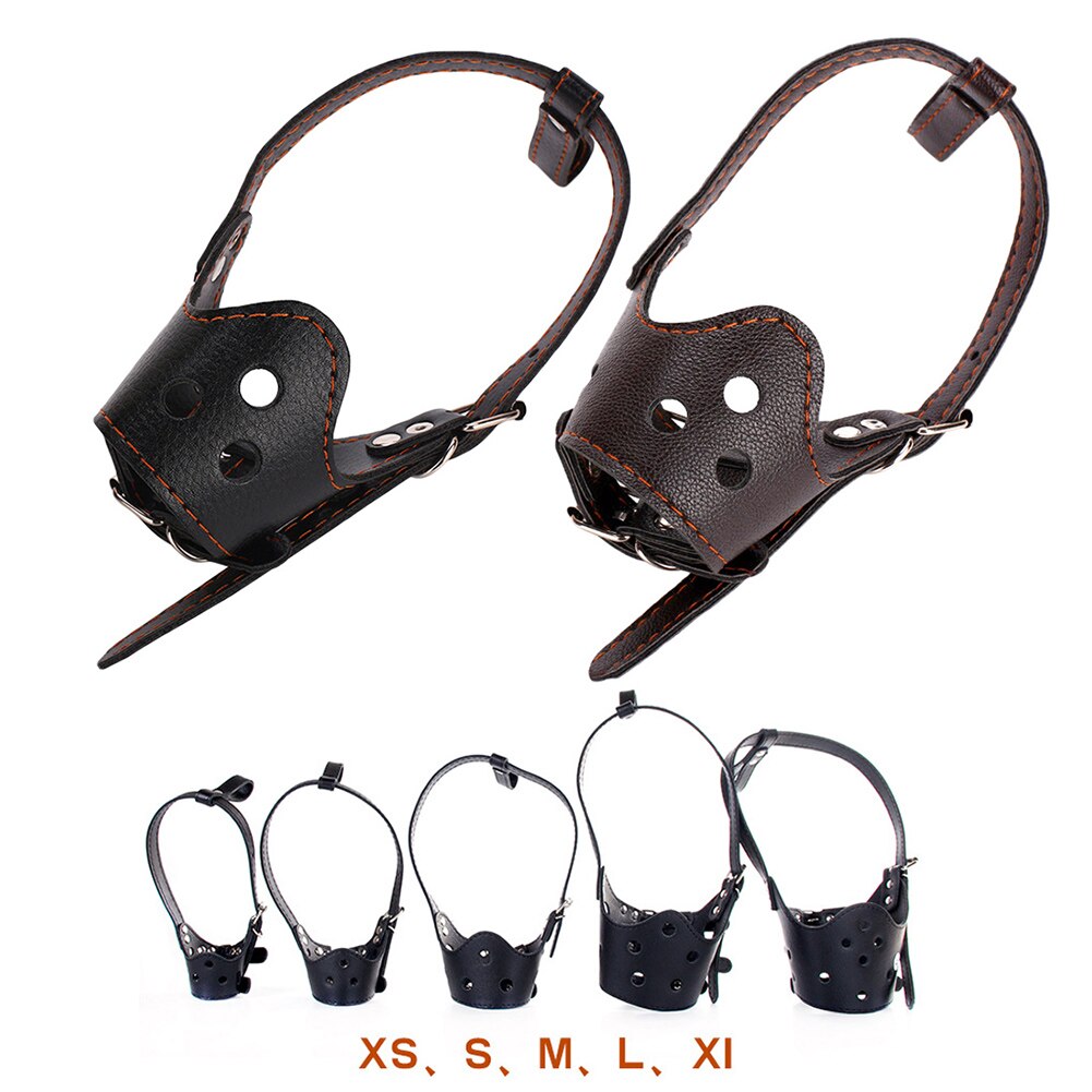 Muselière en cuir réglable et respirante pour chien, produit pour animaux de compagnie, Anti-aboiement, à mâcher, Durable et pratique, toutes saisons, fournitures quotidiennes pour animaux de compagnie