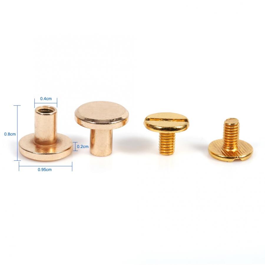 10 Sets 5/6. 5/8 Mm Screwback Knop Stud Schroef Massief Messing Knop Stud Schroef Nagel Screwback Voor Leer Klinknagel Riem Kleding schoenen: C
