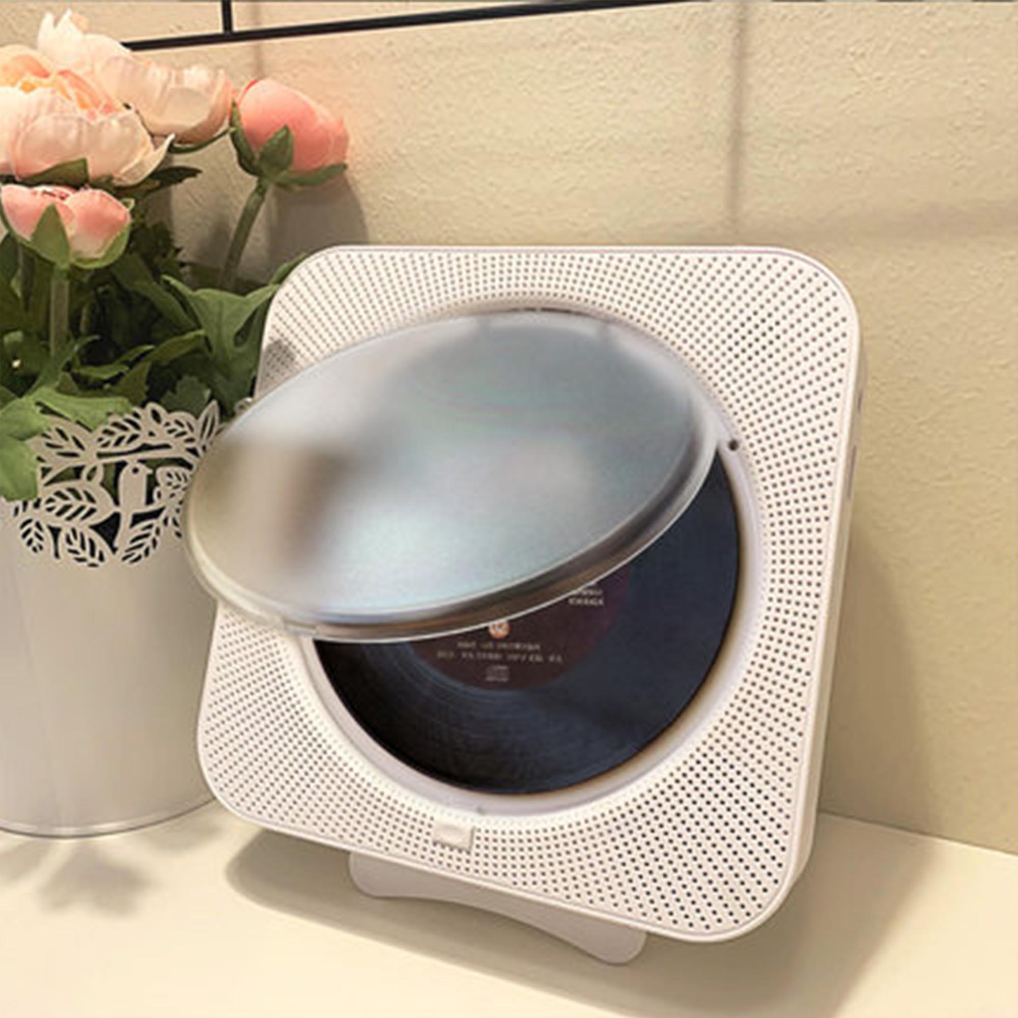 Reproductor de CD portátil, Altavoz Bluetooth, reproductor de CD estéreo, pantalla LED, reproductor de música de CD montable en pared con Control remoto IR, Radio FM