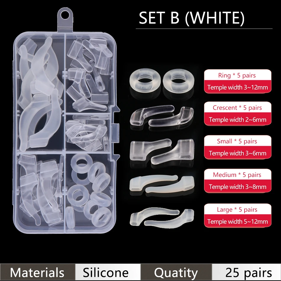 Retenue de lunettes, ensembles de lunettes de soleil, crochet d'oreille antidérapant en Silicone: GRIS