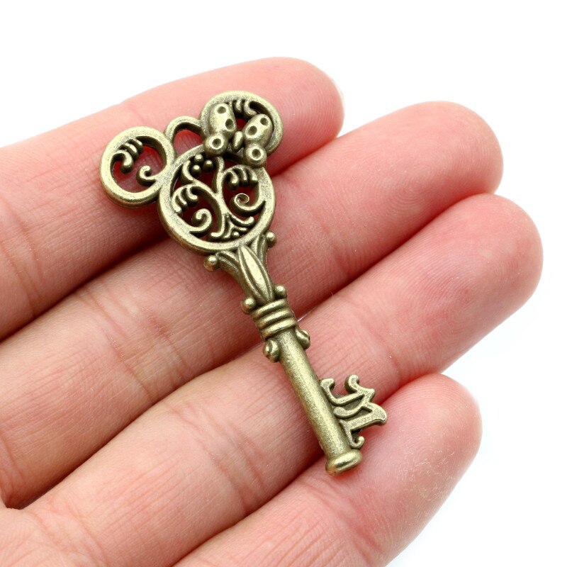 5 pièces breloques Vintage souris clé 46x22mm Antique argent couleur plaqué pendentifs faisant bricolage à la main tibétain trouver des bijoux: Bronze