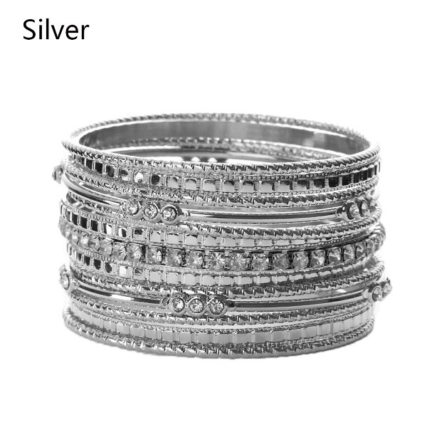 Grote Cirkel Metalen Draad Indian Bangle Sieraden Party Retro Stijl Trendy Goud Zilver Plated Armbanden armbanden Voor Vrouwen: Silver Plated