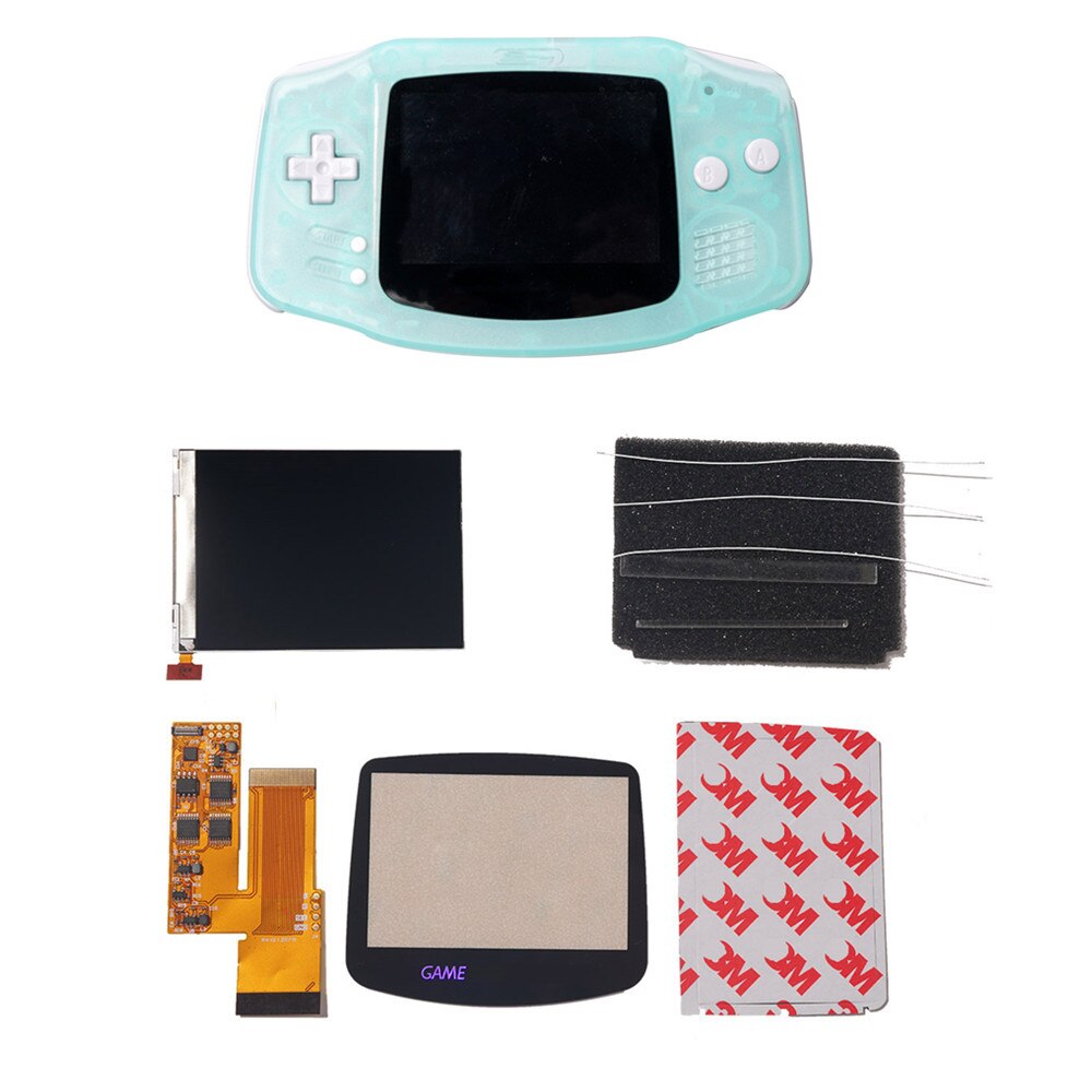 IPS V2 LCD Kits mit keine muss pre-cut schalen für GBA Hintergrundbeleuchtung V2 Bildschirm 10 Ebenen Hohe Helligkeit für Gameboy voraus nintend: mint green