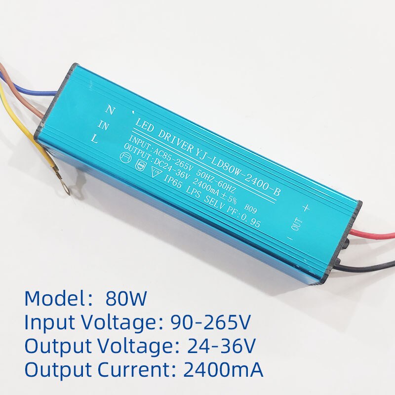 led driver power supply ballast AC85V-265V outdoor street lamp floodlight spotlight waterproof transformer 20W 30W 50W 70W 100W: Pink