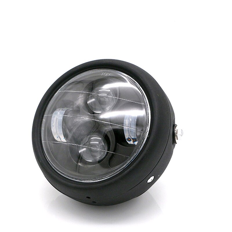 Universele Led Motorcycle Koplamp CG125 Motor Lampen 12V Ronde Moto Spotlight Koplamp Koplampen Voor Harley Wit Drl