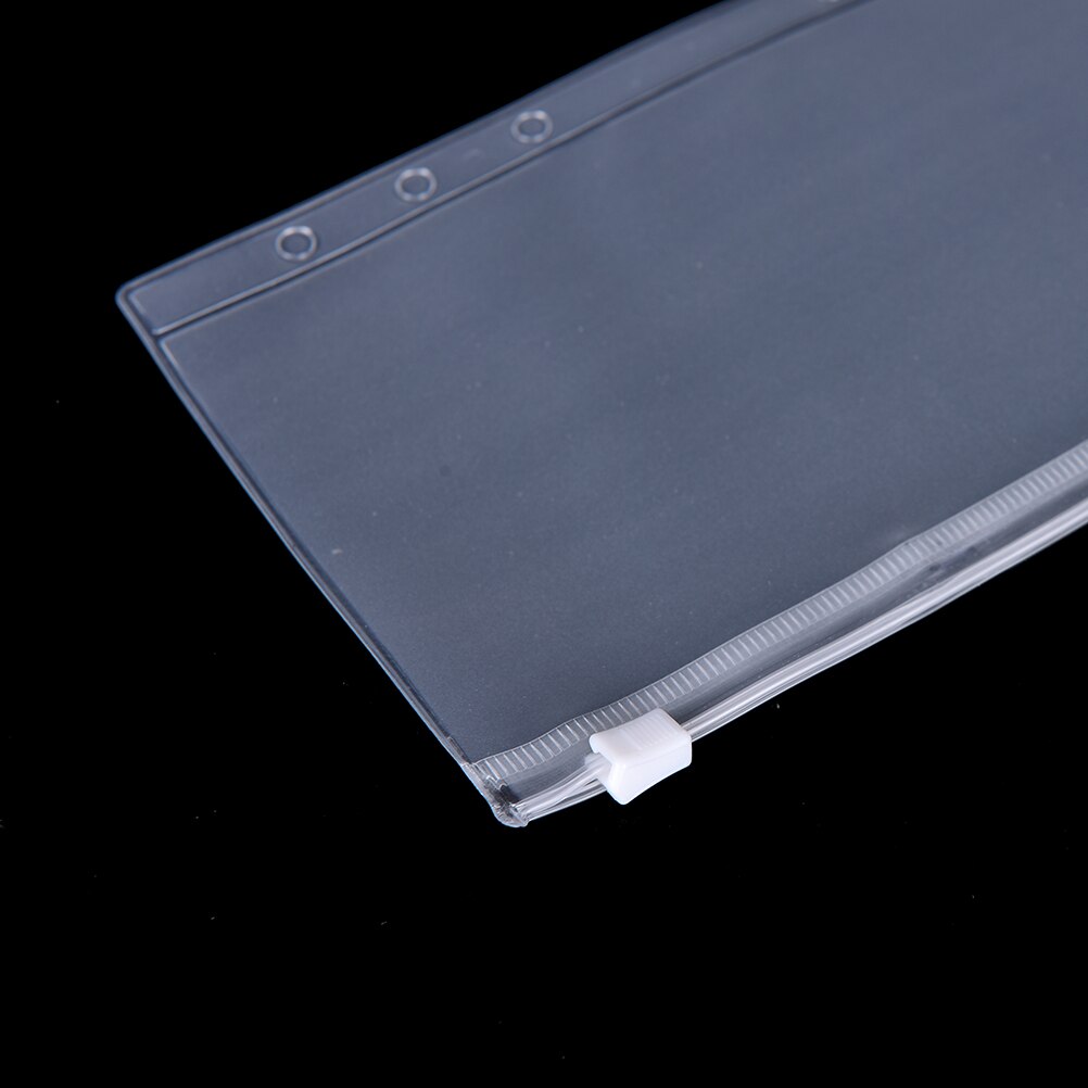 A5/A6 PVC Transparent Zip Lock Envelope Binder Pocket Refill Organiser Stationery for 6 Holes