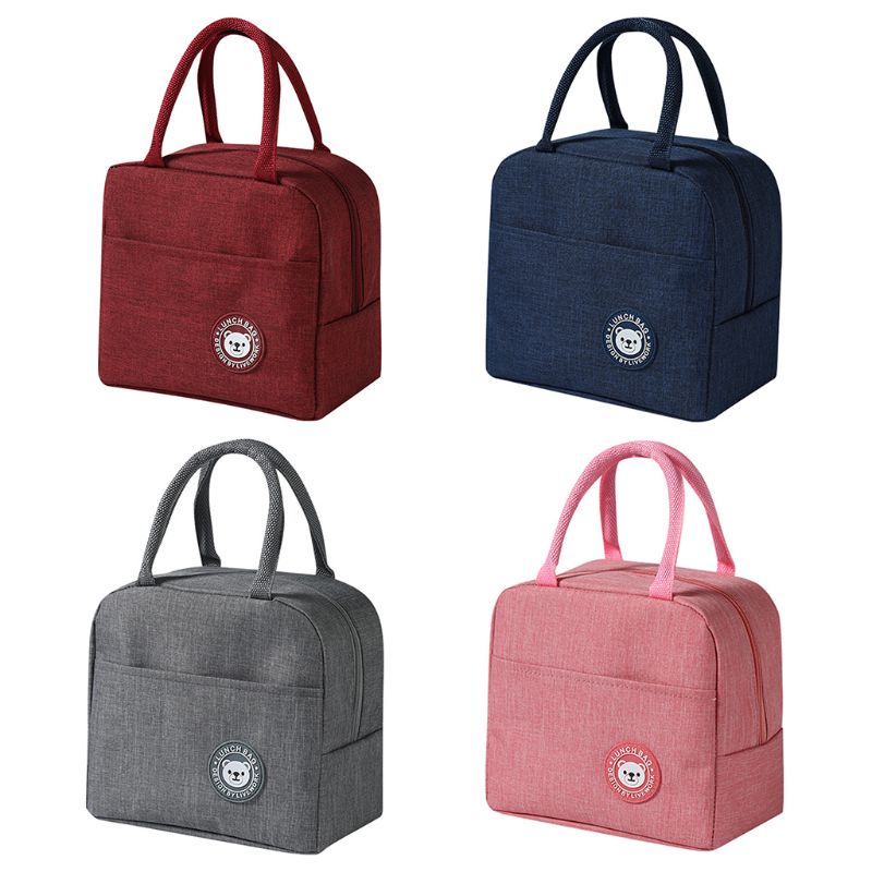 Portatile Borsa Termica Pranzo Termico di Colore Solido di Viaggio Picnic Lunch Box Tote Borsa per le Donne Degli Uomini