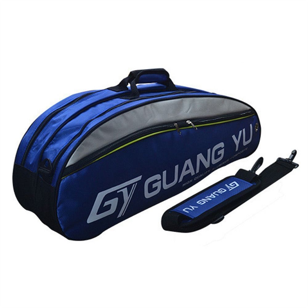 Big Capacity Badminton Racket Bag Single Shoulder 4 To 6 Racquet Tennis Racket Bag Nylon Double Handle Shuttlecock Bag