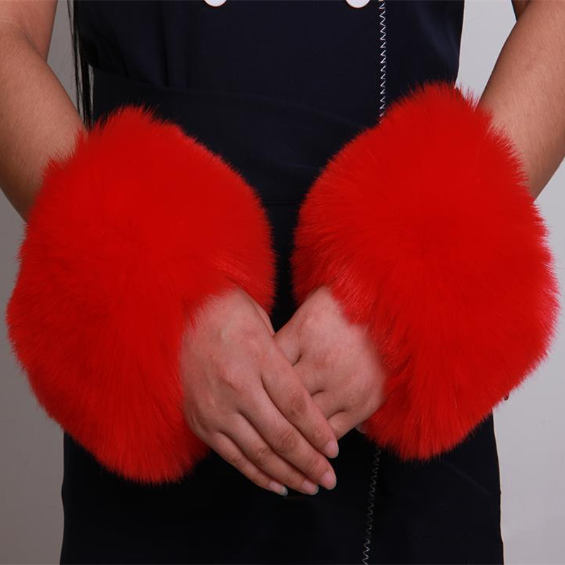 Manchettes élastiques en fausse fourrure pour femme, accessoires de vêtements chauds d&#39;hiver en peluche: 01