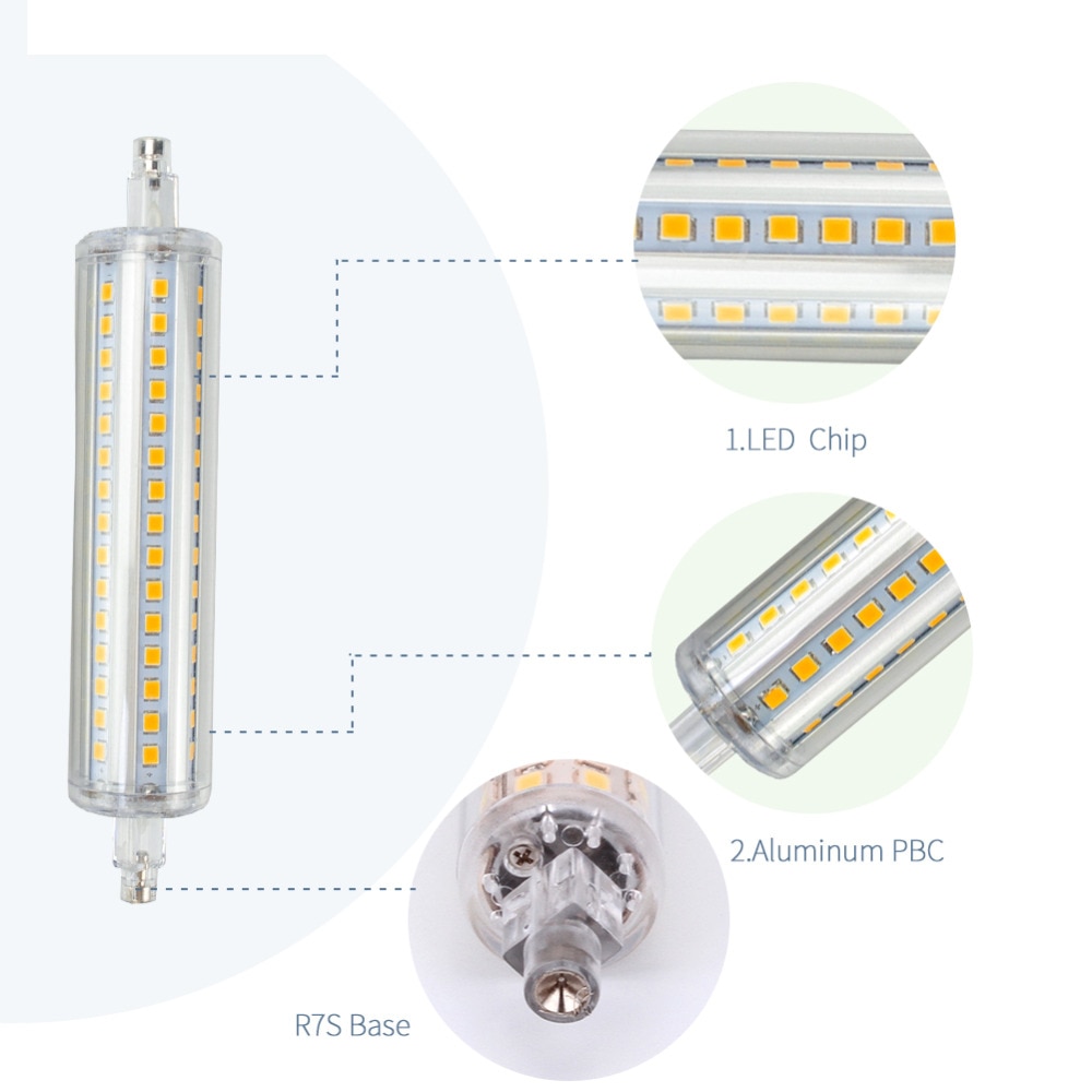 R7S LED Bulb J78 J118 Dimmable Corn Lamp 78mm 118mm 135mm 189mm Replace Halogen Light 25W 150W 500W AC 220V 110V Lampada