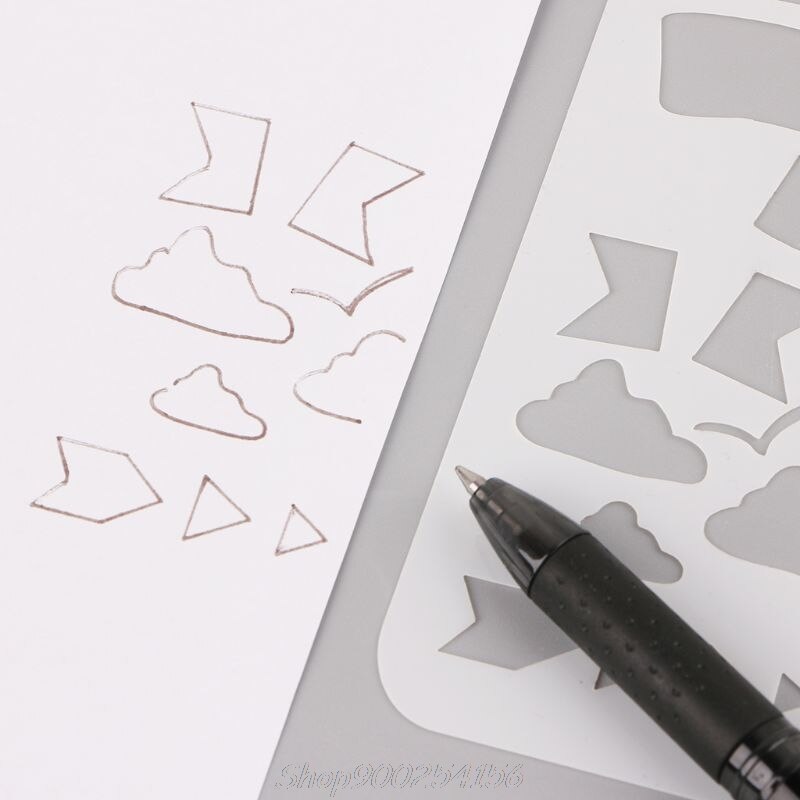 20Pcs Bullet Journal Stencil Set Plastic Planner DIY Drawing Template Diary Decor Craft S19 20