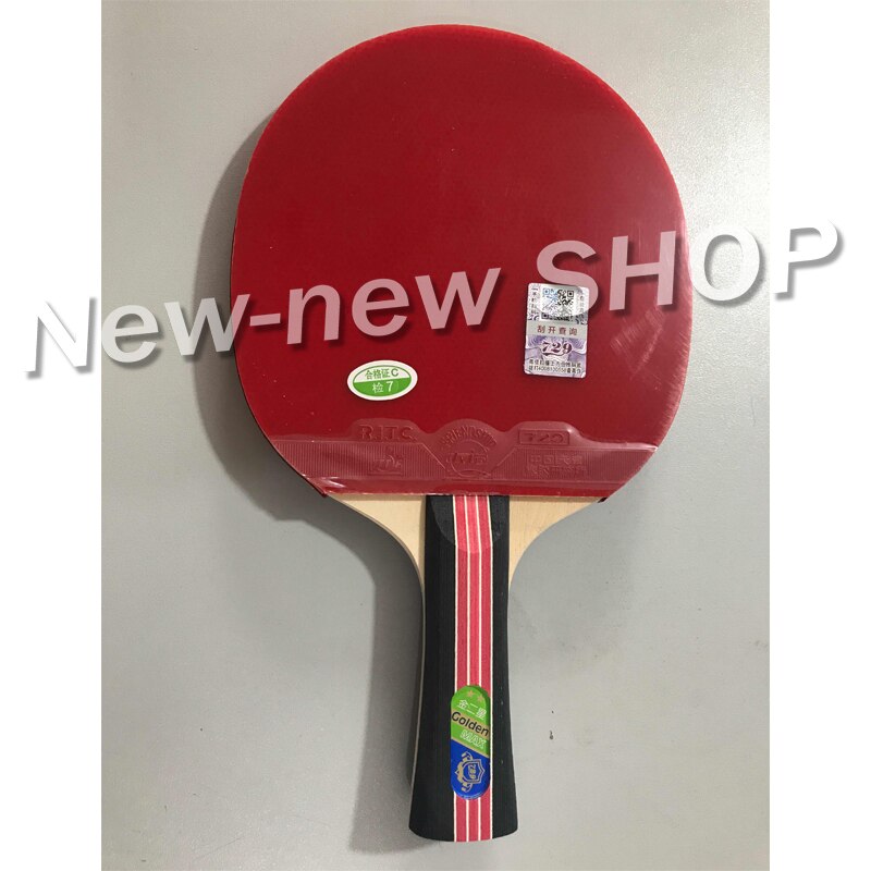 Freundschaft 729 Tischtennis Schläger (Goldene 2-Sterne, mit fallen) Paddel mit Gummi &Ampere; Tasche Original 729 Goldene 2 Sterne Klingeln Pong Schläger