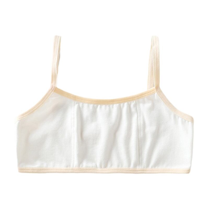 Junior student meisjes trainingsbeha dun licht gewatteerd spaghettibandjes ondergoed: Vleeskleur