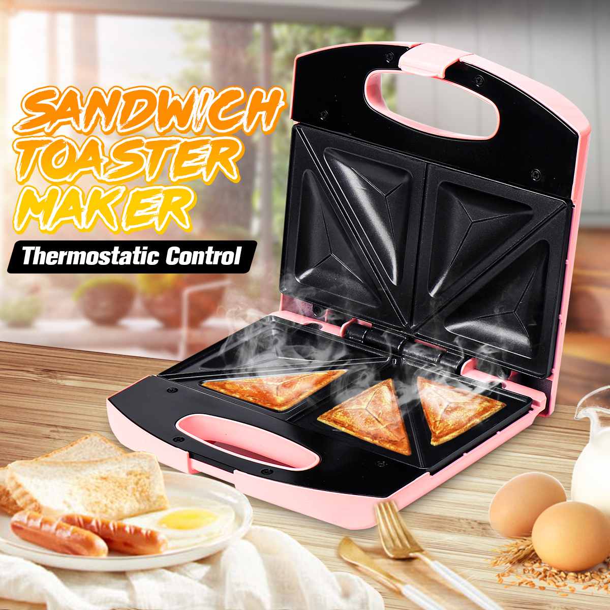750w elektrisk sandwich brød maker 2 skive toast grill non stick overflade brødrister køkken madlavning værktøjer 220v morgenmad maskine
