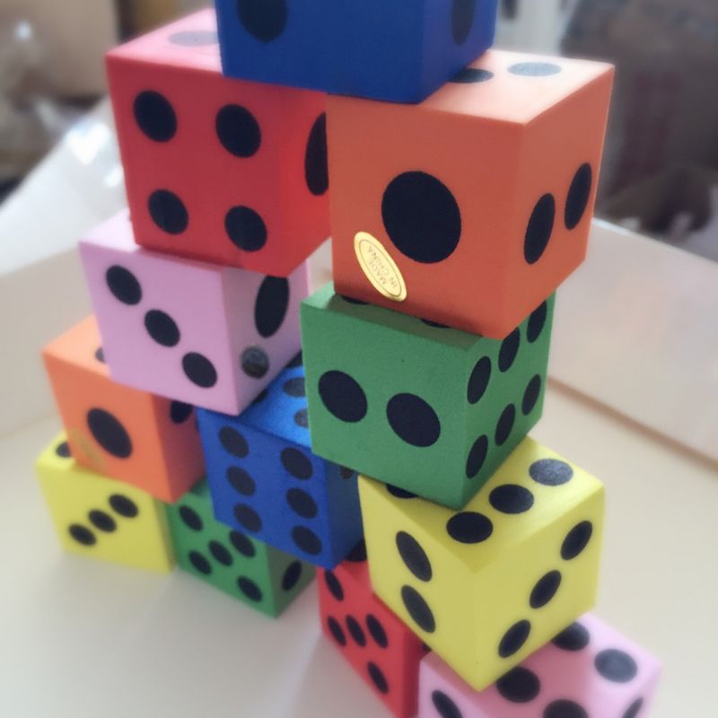 Jeu de dés en mousse-24 paquets de blocs carrés colorés assortis-parfait pour les blocs de construction, les jouets éducatifs, l&#39;enseignement des mathématiques, P