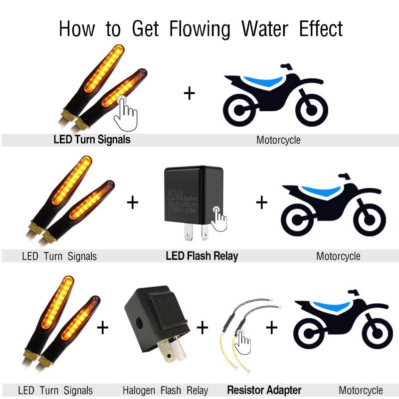 Motorcycle LED Turn Signal Indicator Load Resistor Decoder &amp; 2-Pin Unit Adjustable Flasher Blinker Relay Moto Accessories 12V