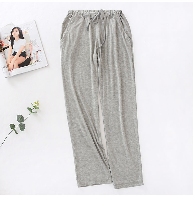 Zomer Vrouwen Broek Modale Dunne En Najaar Pyjama Thuis Broek Losse Grote Maat Sport Stretch Kan Gedragen Worden buiten: gray / M