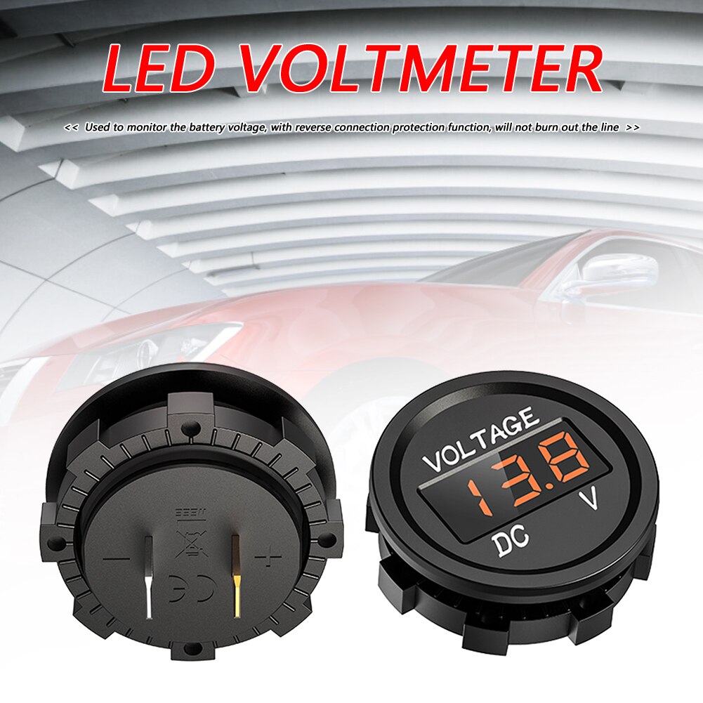 Digitale Panel Voltmeter Led Display Waterdichte Voltage Meter Universele Voor Auto Auto Motorfiets Yacht Boot Atv Truck