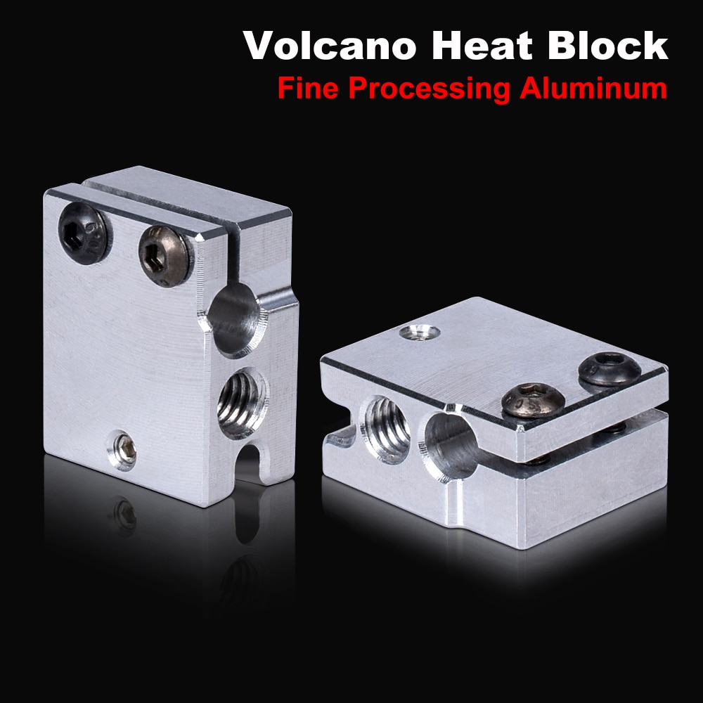 Vulkaan Heater Blok Aluminium Voor E3D Vulkaan Hotend PT100 Sensor Thermistor Cartrodge 3D Printer Onderdelen Warmte Blok