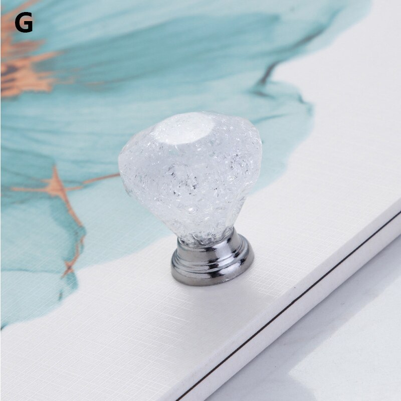 Crack Bal Vorm Lade Knoppen Acryl Schroef Ice Crackle Crystal Gem Ronde: 07