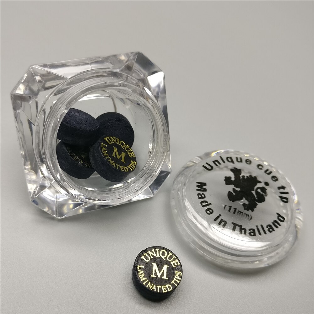 Snooker Tips 11-12mm Unique Cue Tips 5pcs/box Thailand Medium/Hard Carom Laminated Cue Tips Billiard Accessories