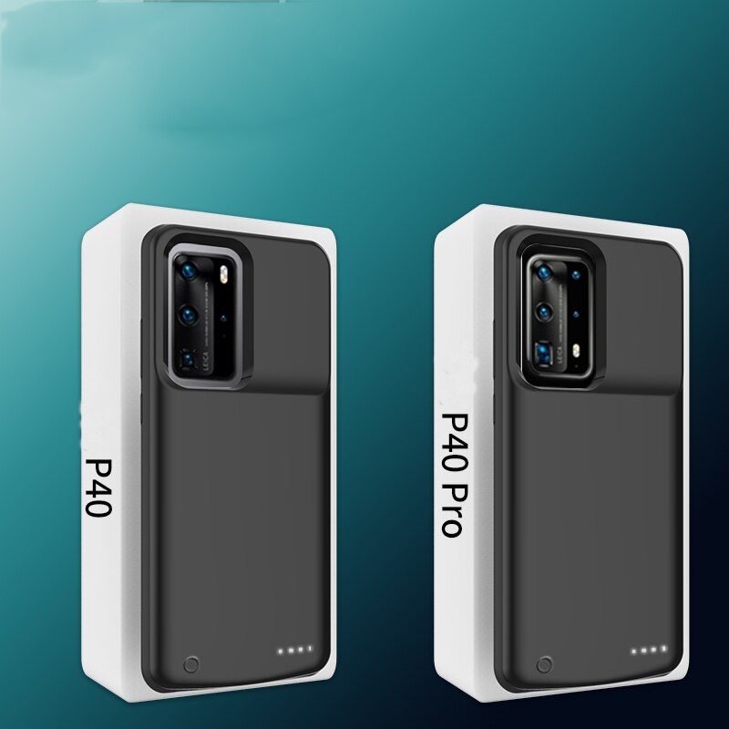 Voor huawei  p40 5000 mah batterijhoes siliconen schokbestendig lim externe powerbank batterijlader hoes voor huawei  p40 pro