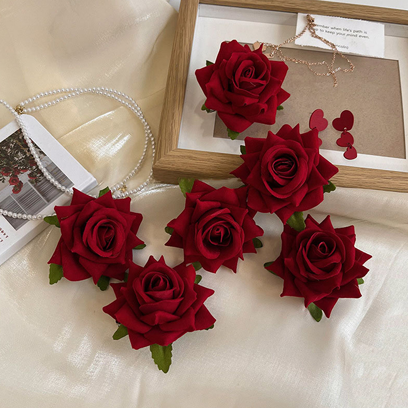 Brosche Hochzeits feier Haarschmuck Rose Blume Haarnadel Brosche Braut Hochzeit Strand Party künstliche Rose Haars pange